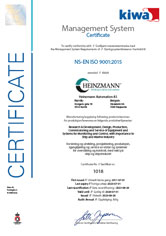ISO 9001:2015 Certificate HZM Automation